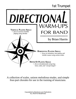 Book cover for Directional Warm-Ups for Band (concert band method book - Part Book Set E: Trumpet 1, Trpt 2, Trpt 3