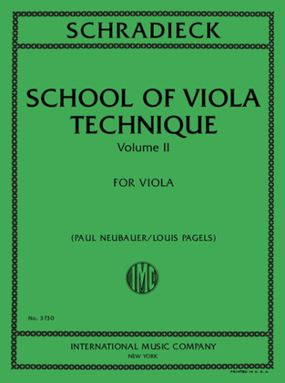 School Of Viola Technique, Volume II