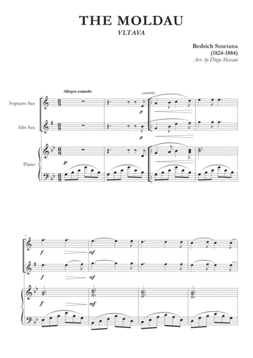 The Moldau for Soprano and Alto Saxophone with Piano image number null