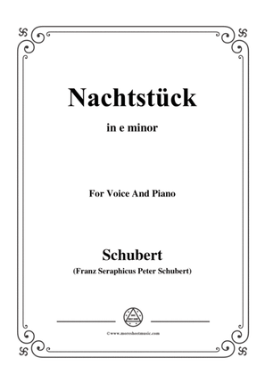 Book cover for Schubert-Nachtstück,Op.36 No.2,in e minor,for Voice&Piano