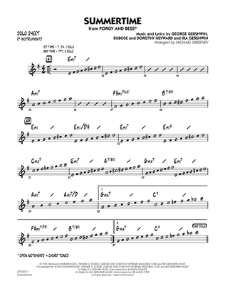 Book cover for Summertime (from Porgy and Bess) - Eb Solo Sheet