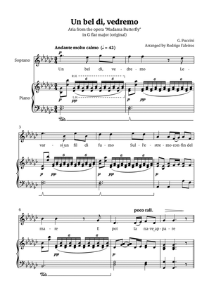 Un Bel Di Vedremo (from Madama Butterfly) - for Soprano - in Gb major