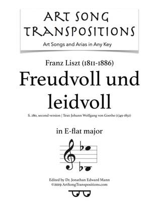 Book cover for LISZT: Freudvoll und leidvoll, S. 280 (second version, transposed to E-flat major)