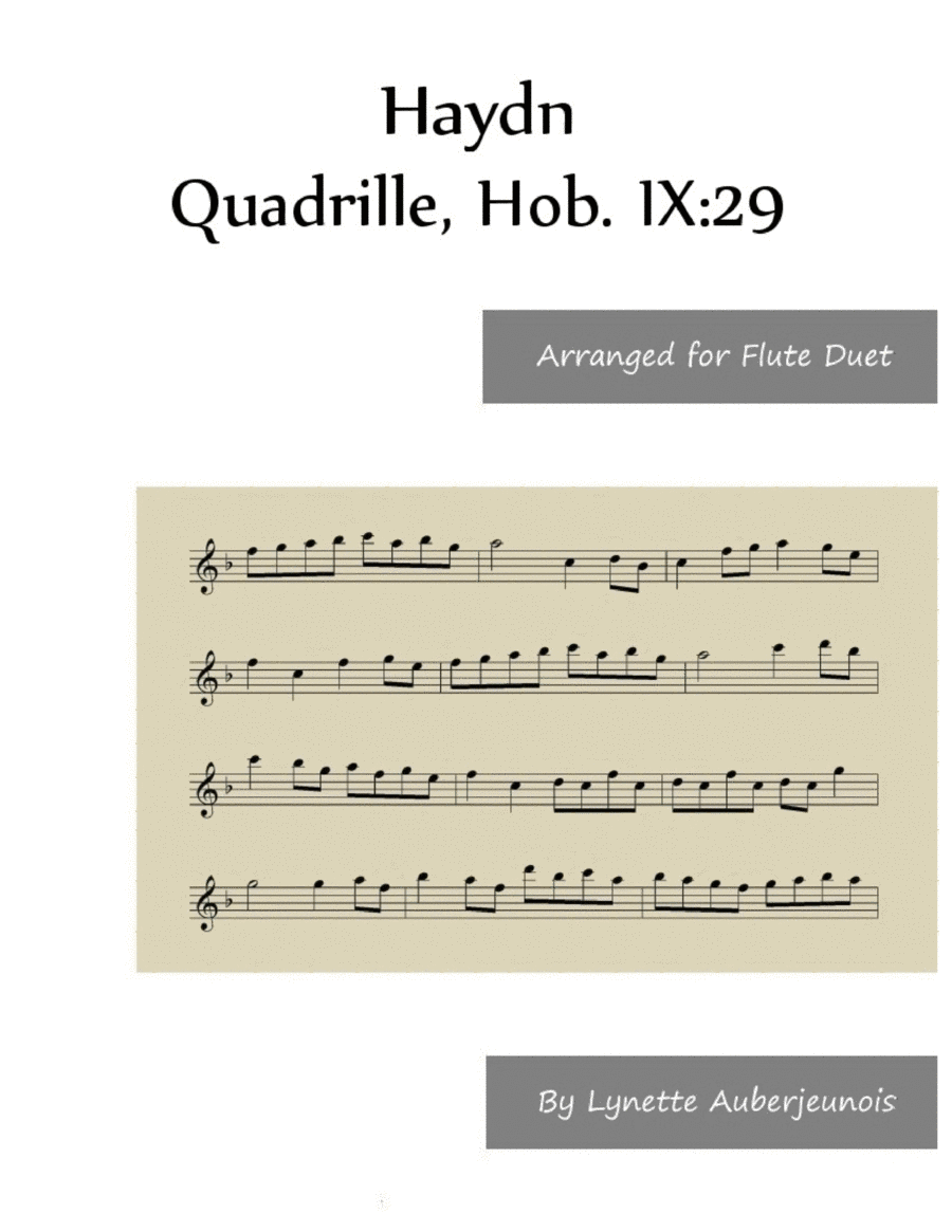 Quadrille, Hob. IX:29 no. 6 - Flute Duet image number null