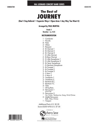 Book cover for The Best Of Journey - Full Score