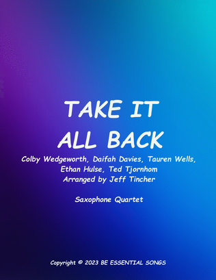 Book cover for Take It All Back