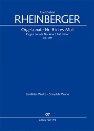 Book cover for Organ Sonata No. 6 in E flat minor