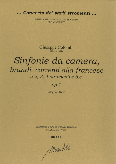 Sinfonie da camera, brandi e correnti.... op. 1