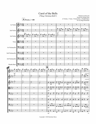Carol of the Bells (F min) (String Octet - 3 Violin, 1 Viola, 3 Cello, 1 Bass)