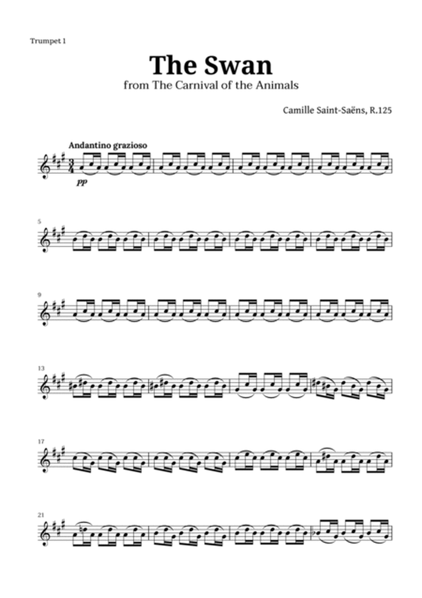 The Swan by Saint-Saëns for Brass Quartet and Piano with Chords image number null