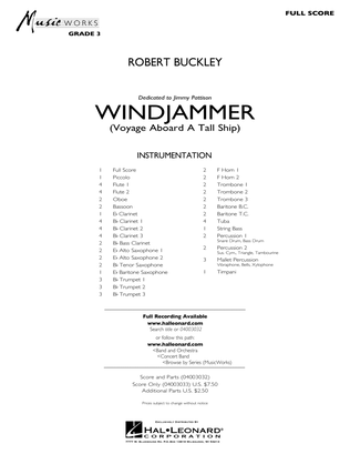 Book cover for Windjammer (Voyage Aboard A Tall Ship) - Full Score