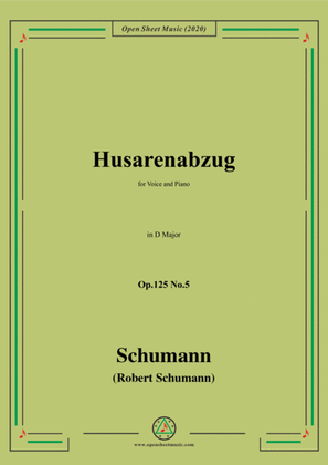 Book cover for Schumann-Husarenabzug Op.125 No.5,in D Major