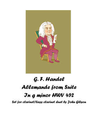 Book cover for Handel Courante for clarinet and bass clarinet duet