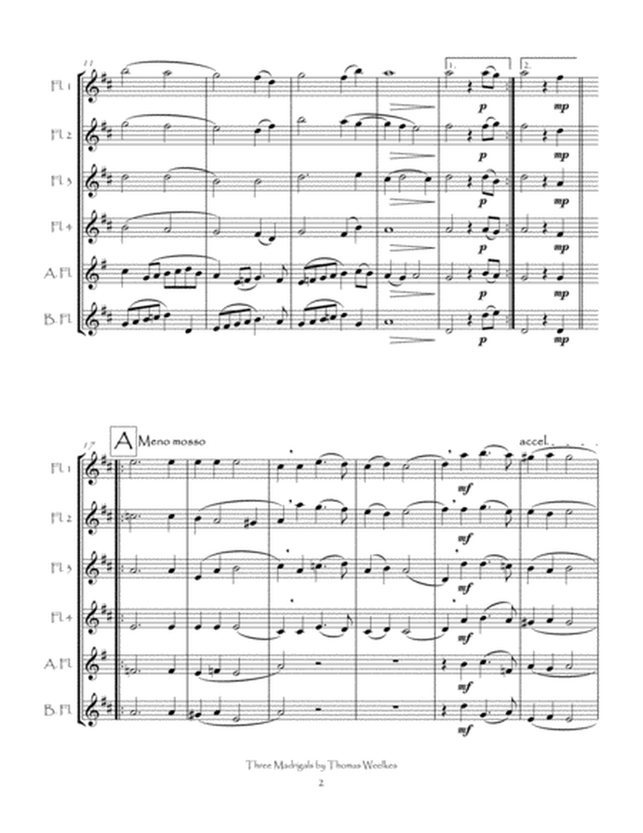 Three Weelkes Madrigals for Flute Choir image number null