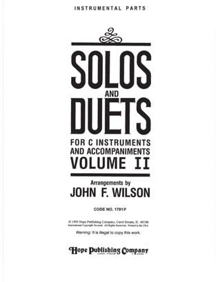 Book cover for Solos & Duets C Instruments, Vol. 2 Instr. Part Only-Digital Download