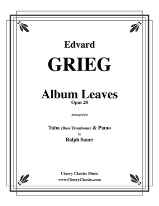 Book cover for Album Leaves, Opus 28 for Tuba or Bass Trombone and Piano