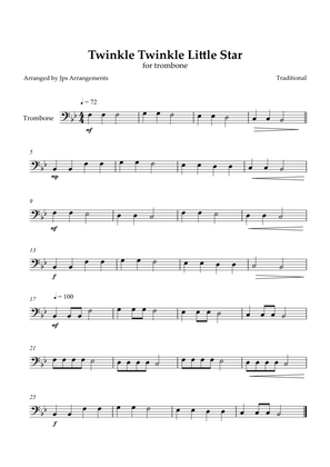 Book cover for Twinkle Twinkle Little Star for Trombone in Bb Major