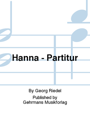 Book cover for Hanna - Partitur