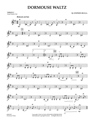 Book cover for Dormouse Waltz - Violin 3 (Viola Treble Clef)