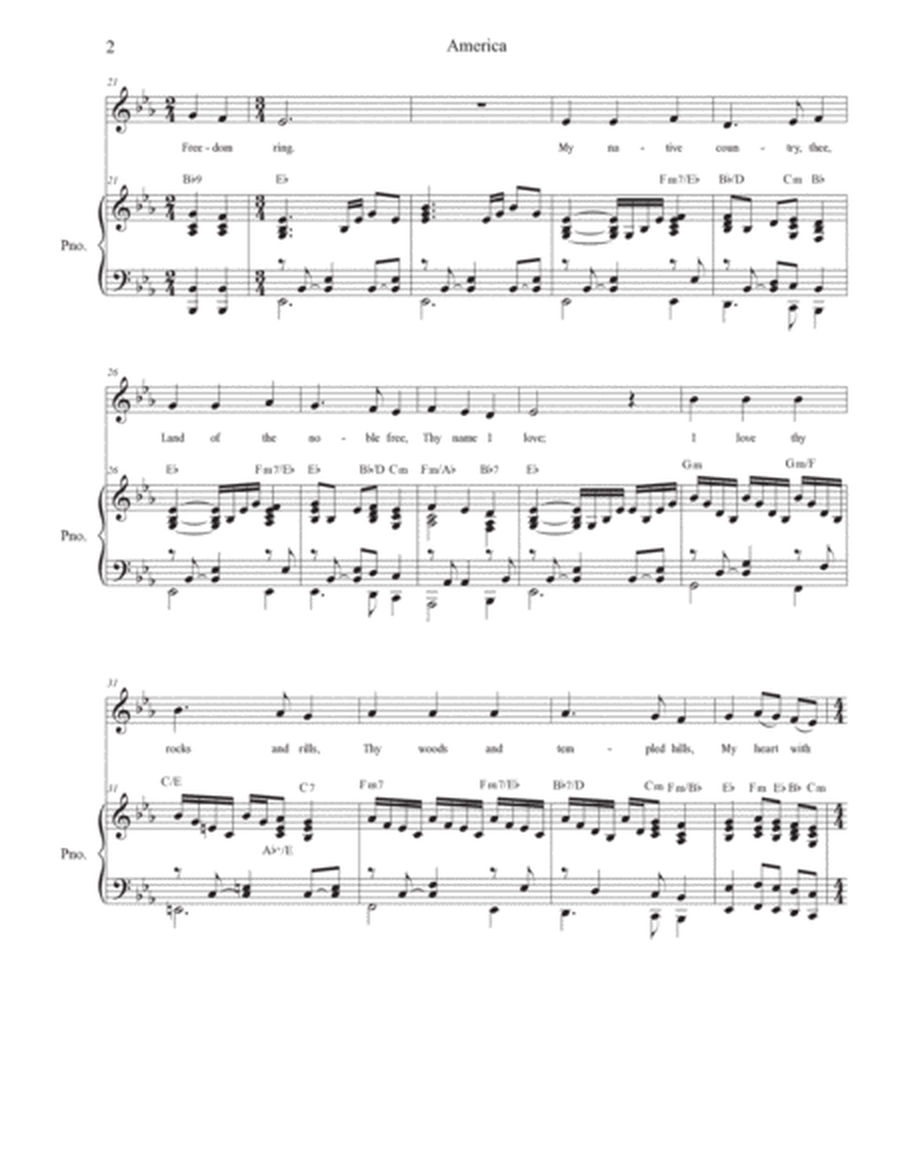 America (My Country, 'Tis of Thee) (Vocal solo - Medium Key) image number null