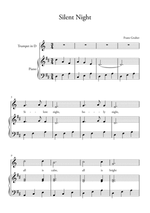 Book cover for Silent Night for Piano and Trumpet in D – easy