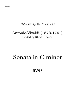 Book cover for Vivaldi RV53 Sonata in C minor. Solo oboe / trumpet / piccolo trumpet parts.