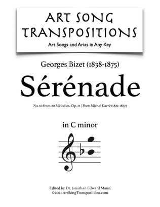 Book cover for BIZET: Sérénade, Op. 21 no. 10 (transposed to C minor)