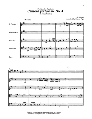 Book cover for Canzona Per Sonare No. 4 - Full Score