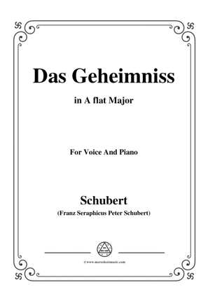 Schubert-Das Geheimniss,Op.173 No.2,in A flat Major,for Voice&Piano