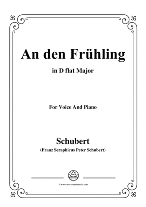 Book cover for Schubert-An den Frühling,in D flat Major,for Voice&Piano