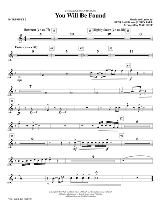 Book cover for You Will Be Found (from Dear Evan Hansen) (arr. Mac Huff) - Bb Trumpet 2