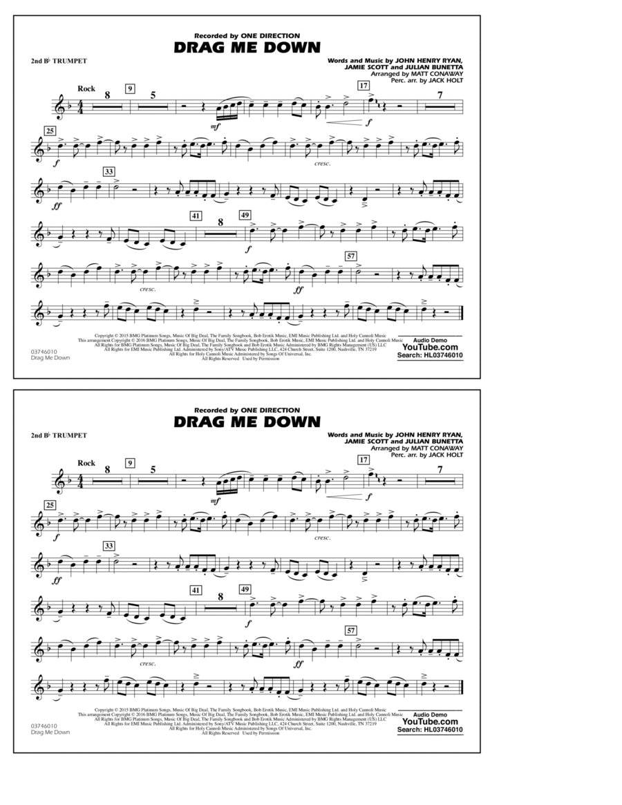 Drag Me Down - 2nd Bb Trumpet
