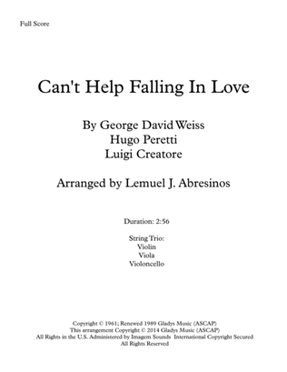 Book cover for Can't Help Falling In Love