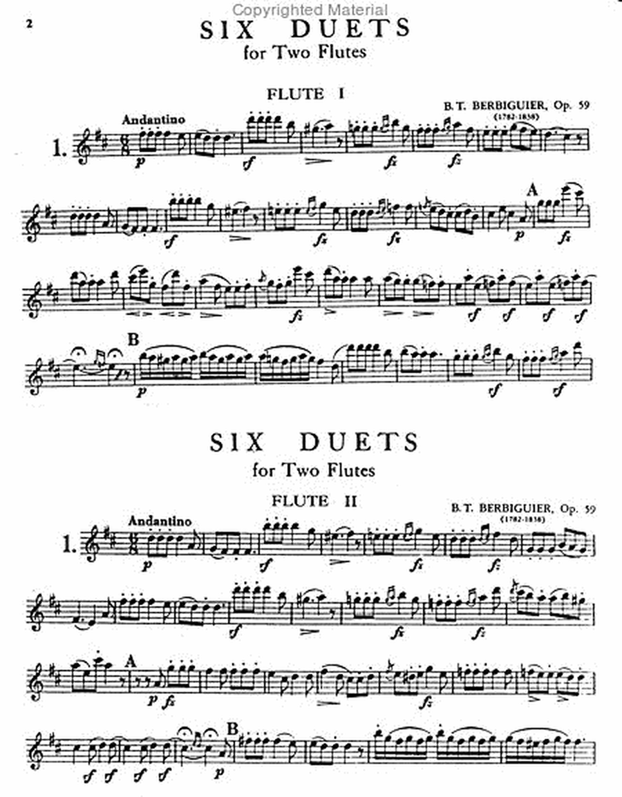Six Duets for Two Flutes, Op. 59