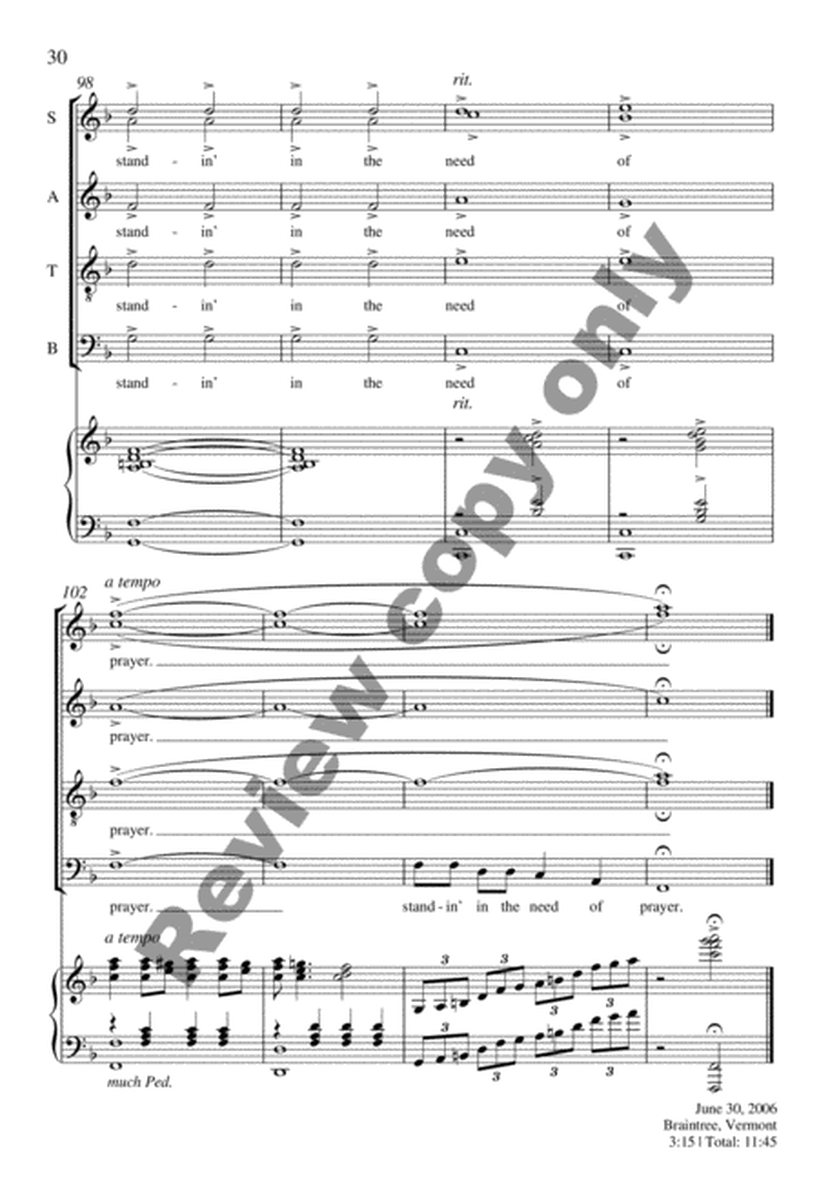 Three Folk Hymns (Complete Piano/Choral Score) image number null