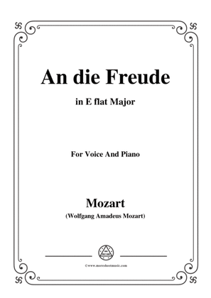 Book cover for Mozart-An die freude,in E flat Major,for Voice and Piano