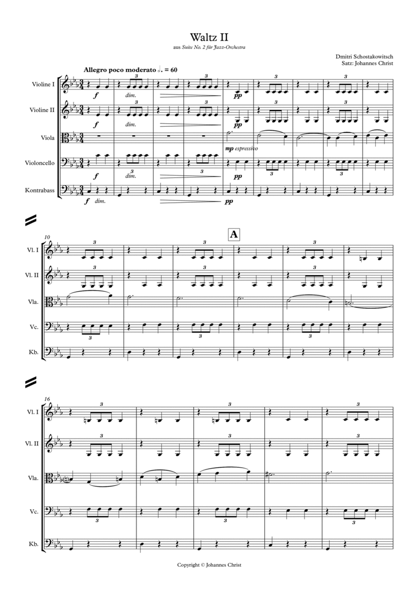 Waltz II from Suite No. 2 für Jazz-Orchestra