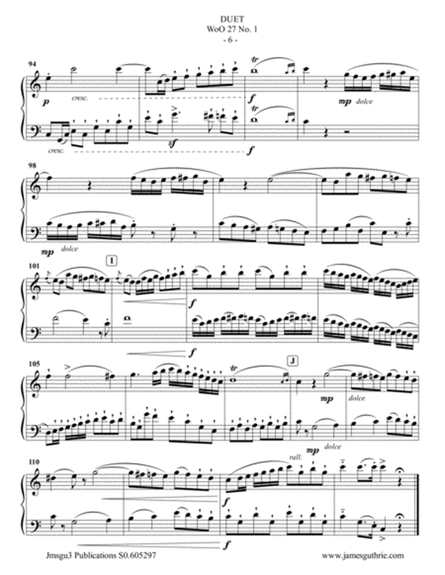 Beethoven: Three Duets WoO 27 for Flute & Cello image number null