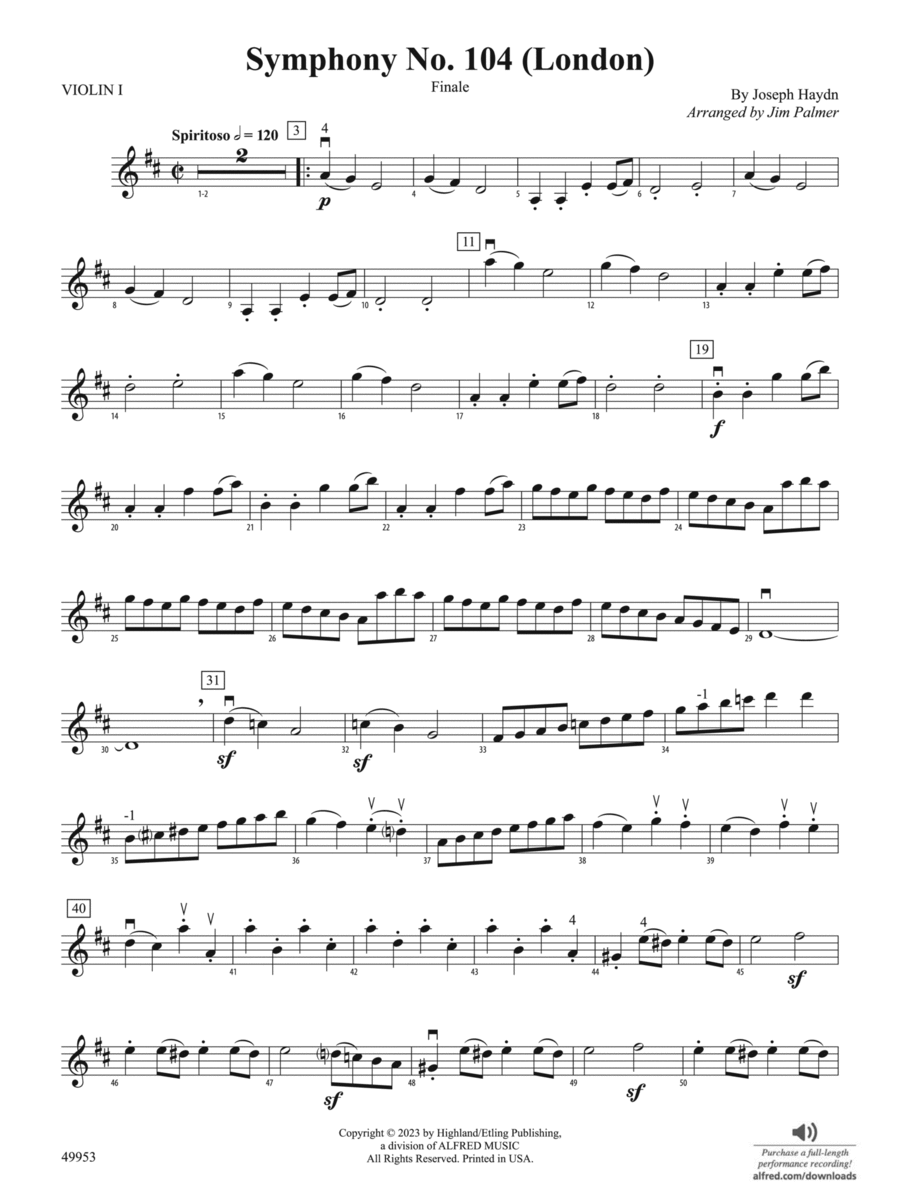 Symphony No. 104 (London): 1st Violin