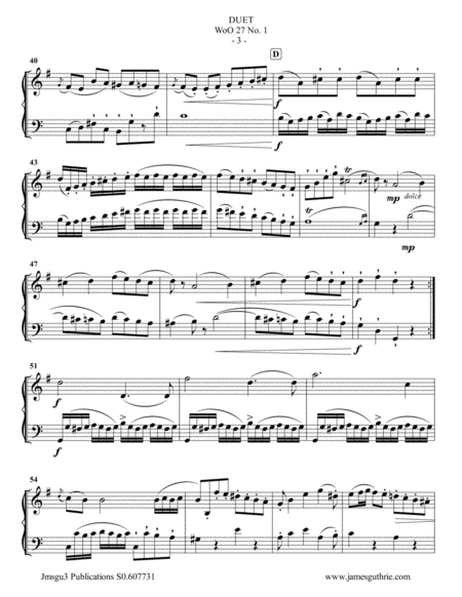 Beethoven: Three Duets WoO 27 for French Horn & Bass Trombone image number null