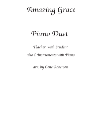 Book cover for Amazing Grace Piano Duet Easy Plus C Instrument solo