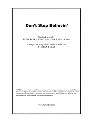 Book cover for Don't Stop Believin'