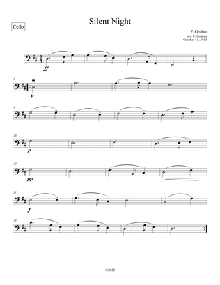 Book cover for Silent Night, for early intermediate string orchestra. SCORE and PARTS.