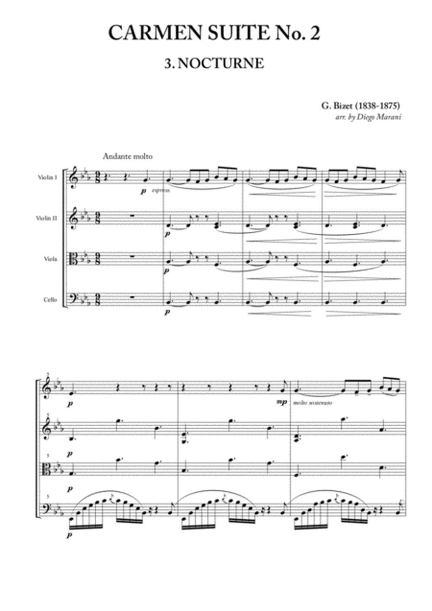 Nocturne from "Carmen Suite No. 2" for String Quartet image number null