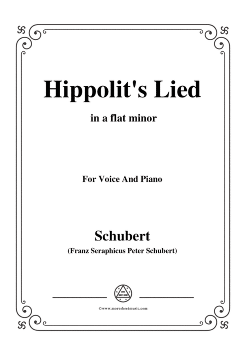 Schubert-Hippolit's Lied,in a flat minor,for Voice&Piano image number null