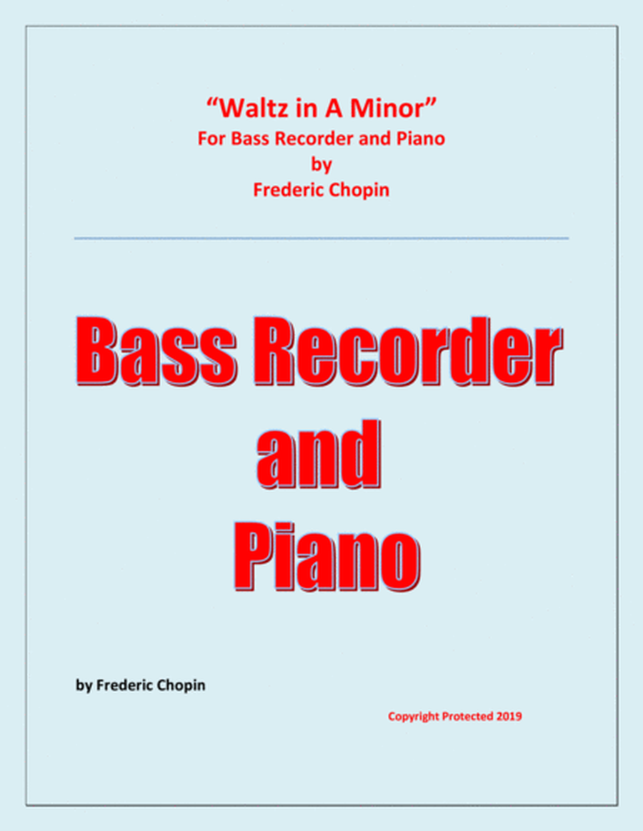 Waltz in A Minor (Chopin) - Bass Recorder and Piano - Chamber music image number null