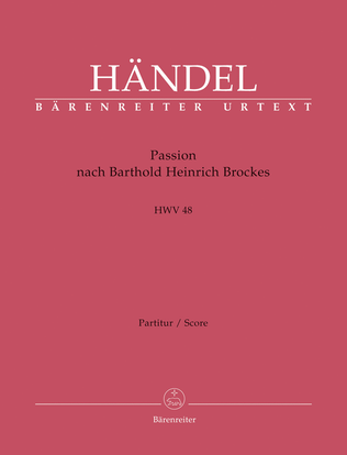 Book cover for Passion nach Barthold Heinrich Brockes, HWV 48