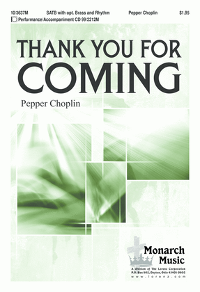 Book cover for Thank You for Coming