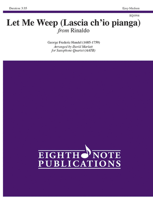 Book cover for Let Me Weep (Lascia ch'io pianga)