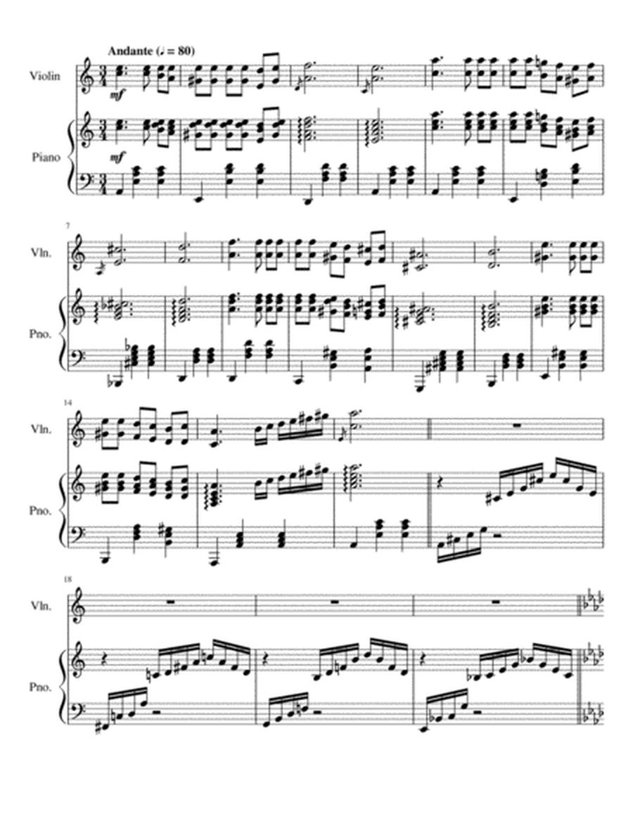 Opus 141, Valse Triste for Violin & Piano in A-la (Score & Part) image number null
